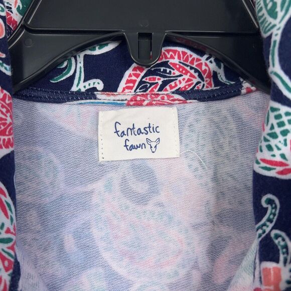 Fantastic Fawn Jacket Womens Small Navy Paisley Elephant AOP Active Boho Track - Picture 4 of 11